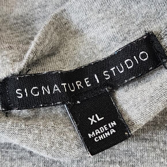 XL Grey Gray Mesh Ruffle Blouse - Picture 4 of 7